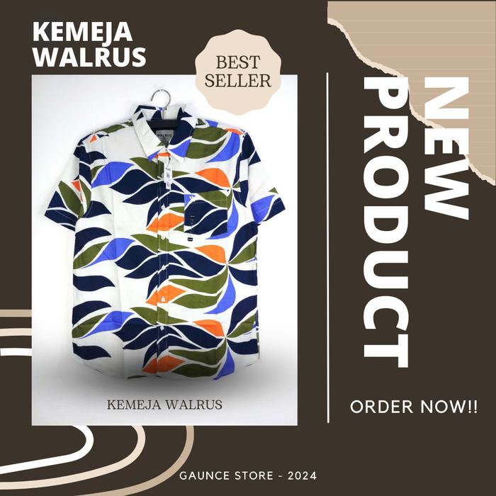 Kemeja Walrus Premium - Kaos Pria - Stylish - Baju Santai - Walrus Indonesia - Brand Matahari - Leng