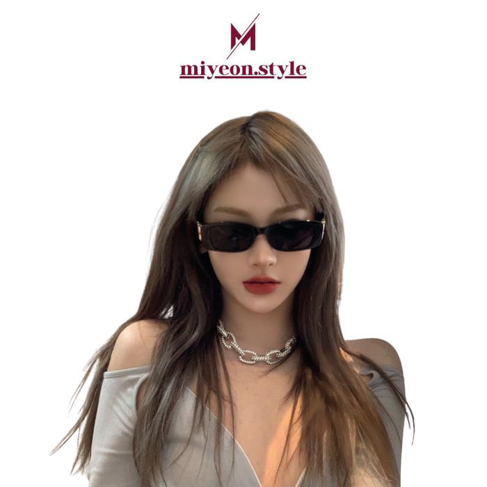 Miyeon KC604 Kacamata Hitam Wanita Sunglasses Anti UV Fashion Retro Vintage Frame Persegi Minimalis