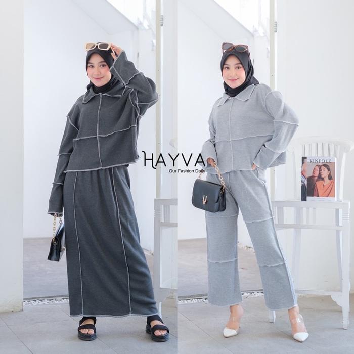 NEW One Set baju terbalik/ jahit terbalik knit premium tebal/ set knit/ setelan/ knit crop/ one set 