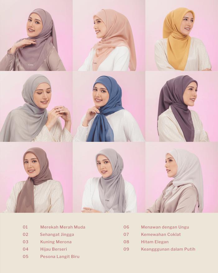ELZATTA HIJAB KERUDUNG SEGIEMPAT POLOS KEISHA PARIS X ADELIA PASHA