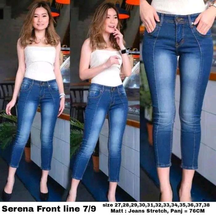 Celana Jeans 7/9 Wanita Stretch/Celana Jeans 7/9 Wanita Model Tulang Depan / Celana Jeans 7/9 Wanita