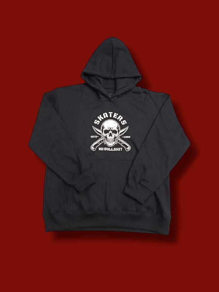 Skaters Fleece  Hoodie SKATER ORIGINAL SKULL BLACK YH010