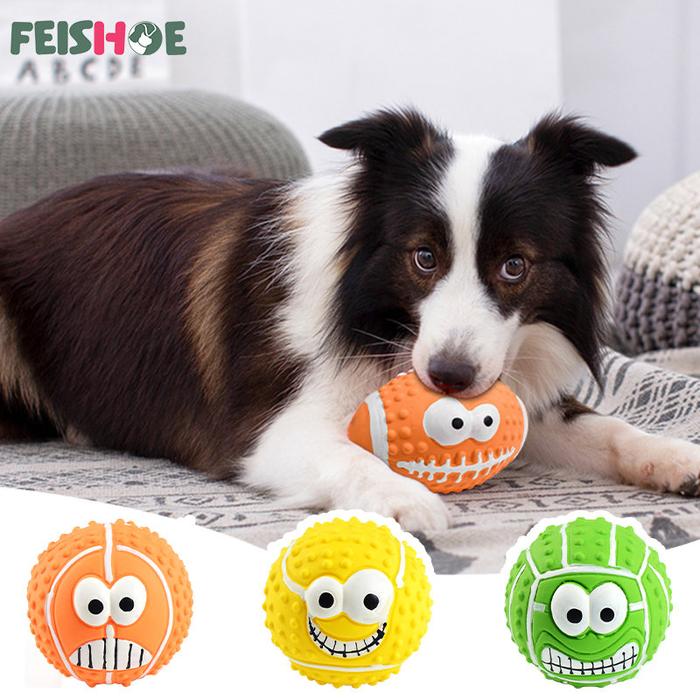 Puppy Rubber Squeak Teeth Cleaning Ball Pet Dog Elasticity Ball Toy