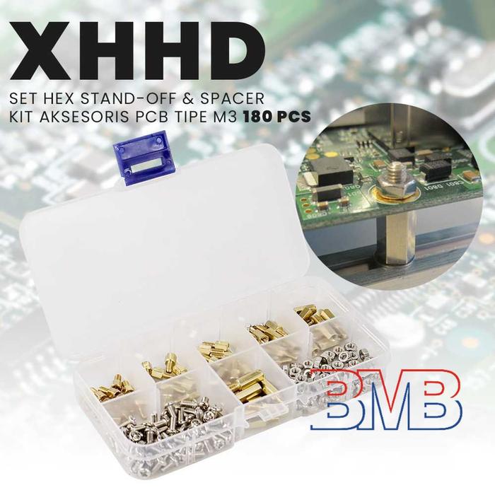 N22 Set Hex Stand-Off & Spacer Kit Aksesoris PCB Tipe M3 180 PCS XHHD