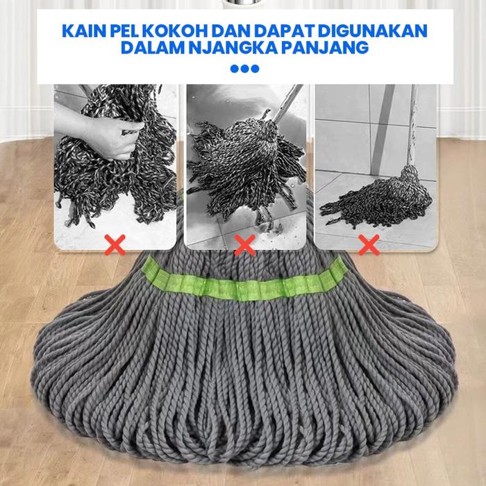 Ultra Praktis Twist Mop 1set Alat Kain Lap Pel Lantai Peras Yang Praktis Untuk Membersihkan Lantai