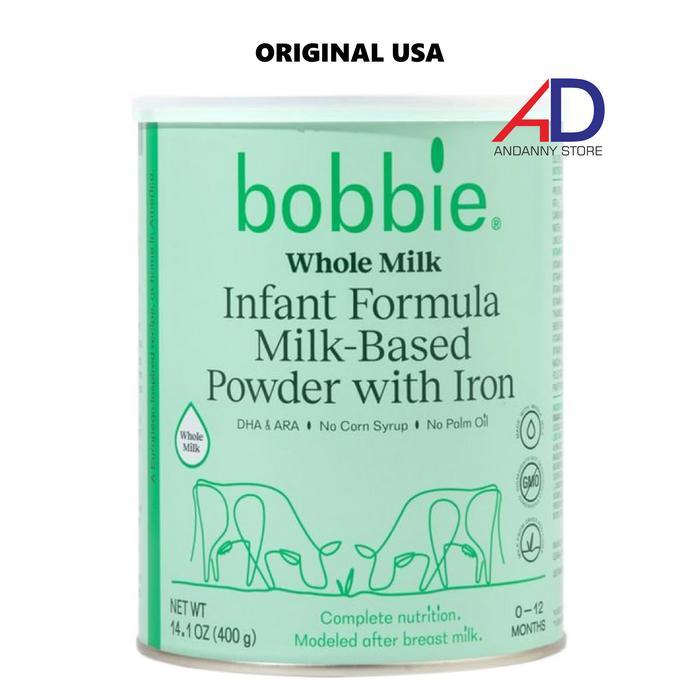 Bobbie Grass-Fed Whole Milk Infant Formula Milk-Based With Iron 400Gr / American-Made Whole Milk Rec