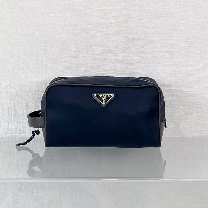 Prada Navy Blue Re-Nylon Speed Rock Pouch 22cm