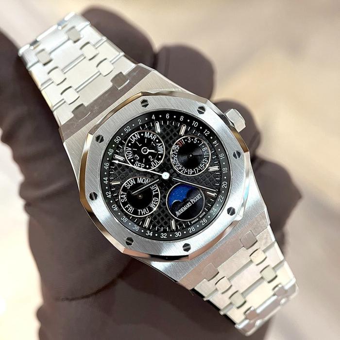 AP CALENDER SWISS Audemars Watch Royal Oak 26574ST Black Dial 41mm