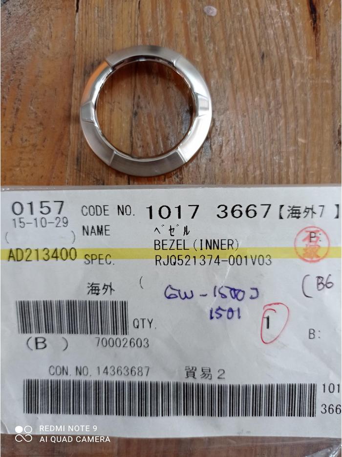 sparepart jam tangan bezel B6 GW-1500J gw1500 inner metal kode part 1017-3667