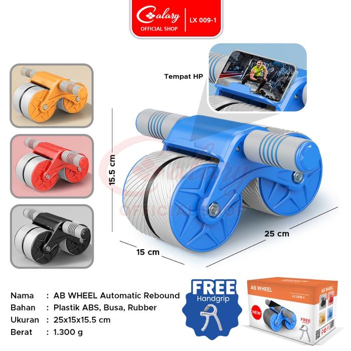 Speeds 009-1 Ab Wheel Roller Automatic Rebound - Hitam, Biru, Merah, Orange