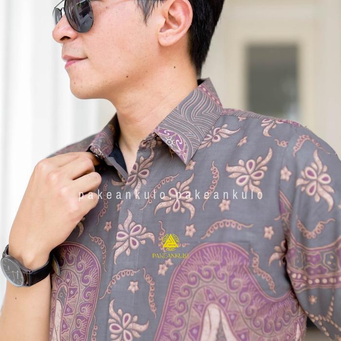Pakeankulo Batik Pria Premium Slimfit Motif Aswangga Lengan Pendek - Batik Aswangga, S