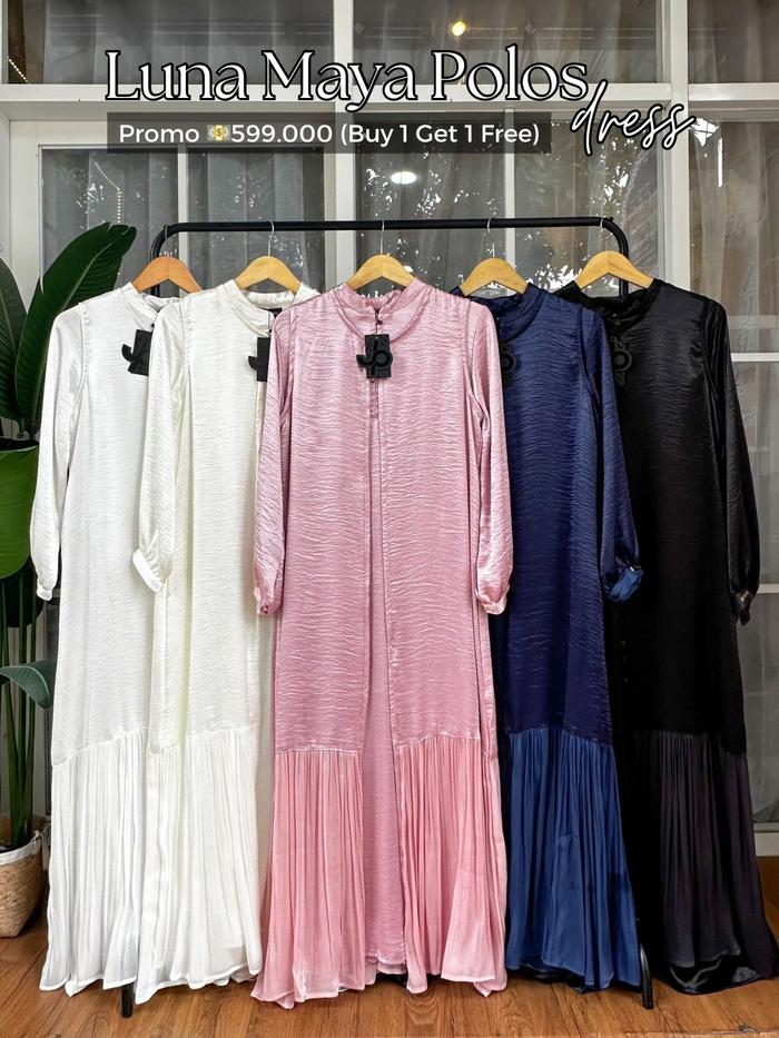 Journeyscarves Dress Gamis Baju Muslim Premium Ori Luna Maya Dress Polos