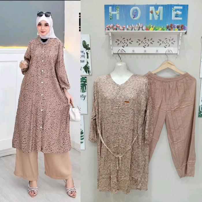 SETELAN TUNIK RAYON JUMBO/setelan Tunik bahan rayon/setelan rayon tunik/setelan Tunik jumbo Celana P