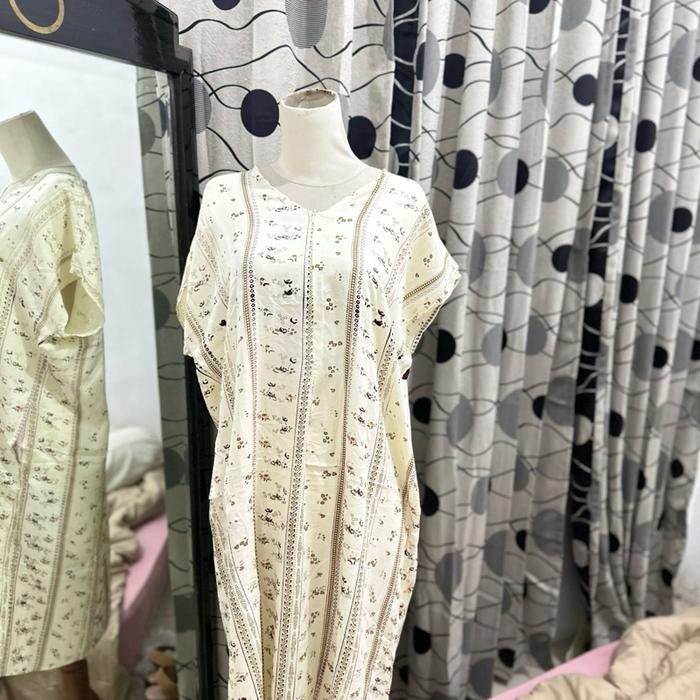 Daster Midi Ziper Jepang Daster Busui, Bahan Rayon Premium Wanita Dress Tidur Baju Katun Panjang