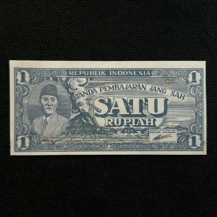Uang Kuno 1 Rupiah ORI Soekarno Tahun 1945 QA