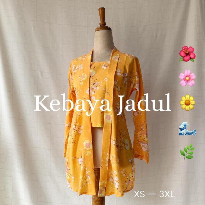 KEBAYA TUNIK MODERN KUTUBARU JADUL BUNGA FLORAL KUTU BARU CASUAL LENGAN PANJANG VINTAGE