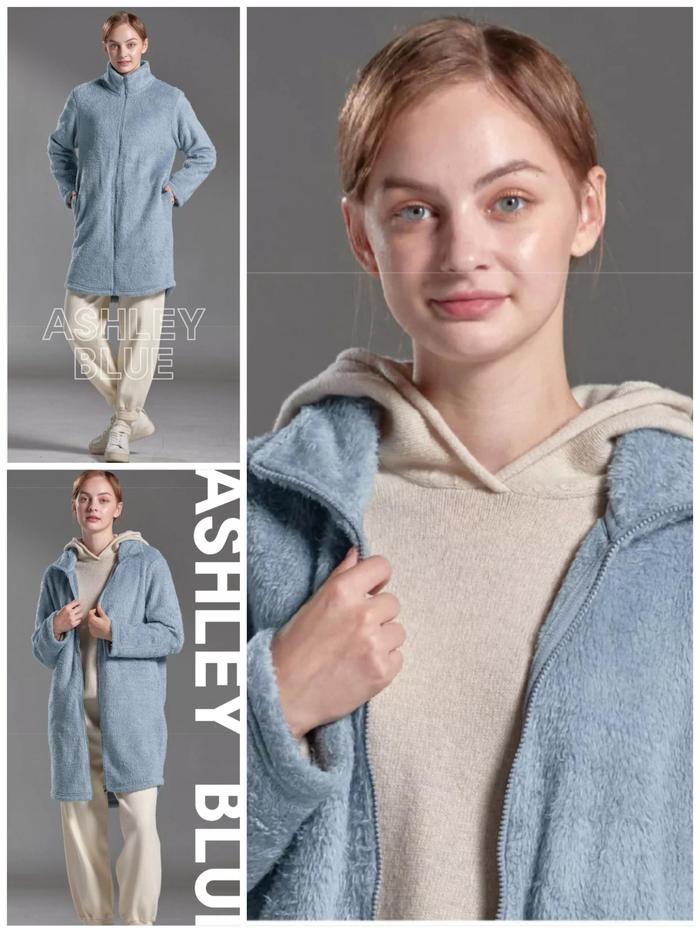 Jacket Coat STL Women's Boa Hooded Long Jackets