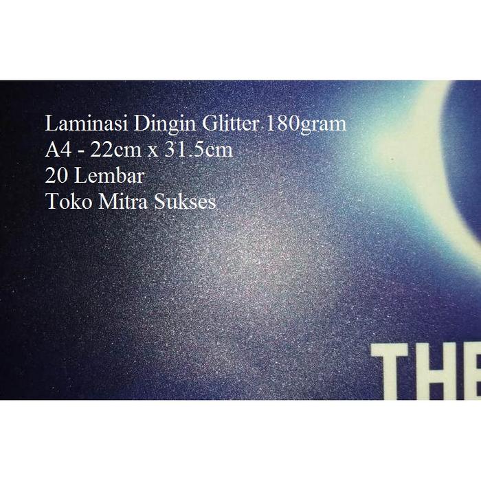 Lembaran Laminasi Dingin Glitter A4 isi 20 Lembar