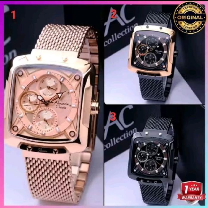 IHIH JAM TANGAN WANITA ORIGINAL GARANSI RESMI 1 TAHUN ALEXANDRE CHRISTIE RANTAI PASIR STAINLESS STEE
