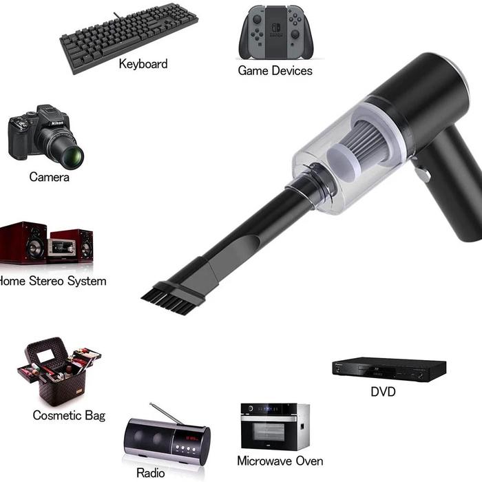 Vacuum Cleaner Mobil Portable Mini 2in1 LED Rechargeable Car Vacum 2 In 1 Cleaner Alat Penyedot Debu