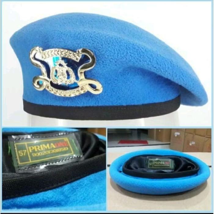 baret biru prima one 1 set plus logo