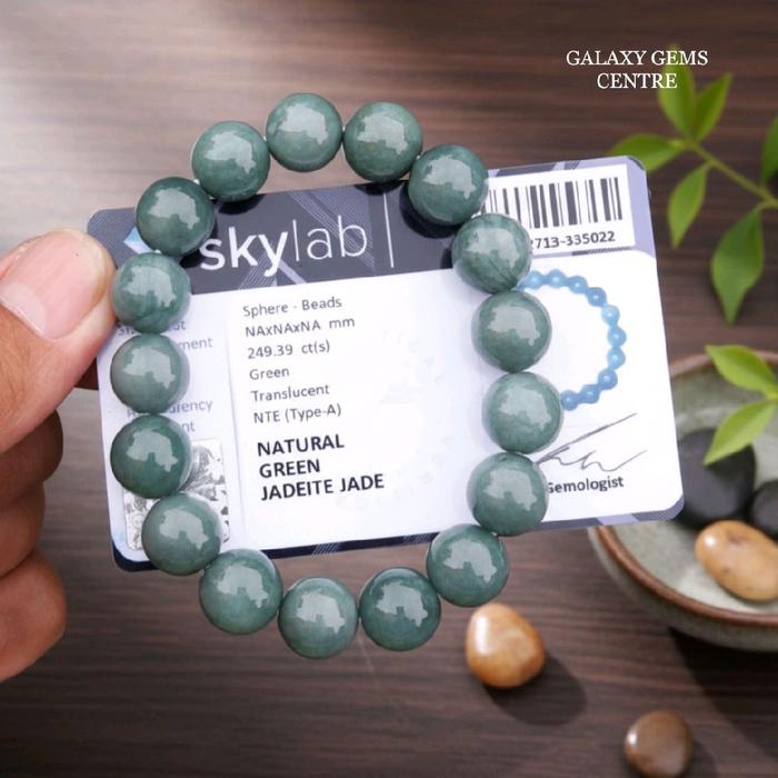 Bracellet Jadeite Jade Giok Burma Type A Gelang Giok Burma Include Sertifikat Memo