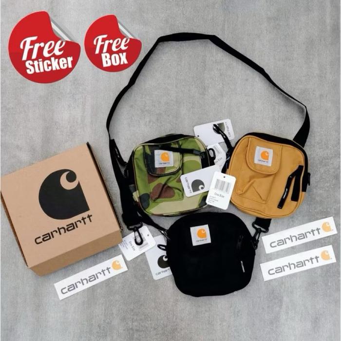 Slingbag Tas Selempang Pria & Wanita Work In Progres Bahan Kanvas Tebal With Box Free Stiker
