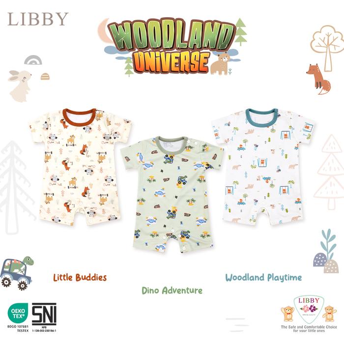 LIBBY Piyama Baju Kodok Newborn Bayi Laki laki Perempuan (1 pcs) | Camp Venture | Playtime Stories |