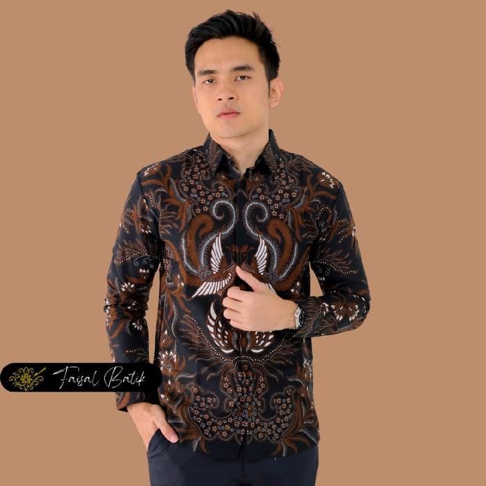 kemeja batik slimfit gurdo hitam batik slimfit premium