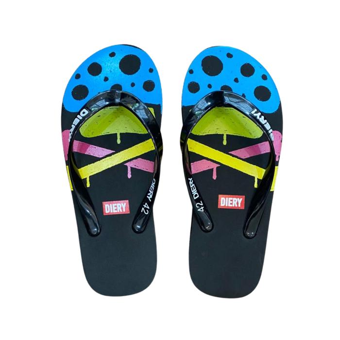 Diery Sandal Jepit Spon Pria Multicolour Sandal Distro