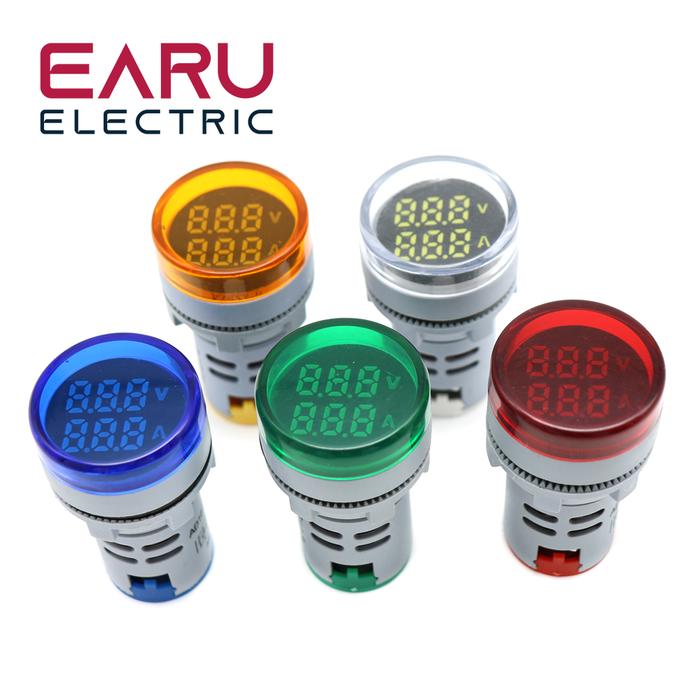 Mini Digital Voltmeter Ammeter 22mm AC 20-500V 0-100A Amp Volt