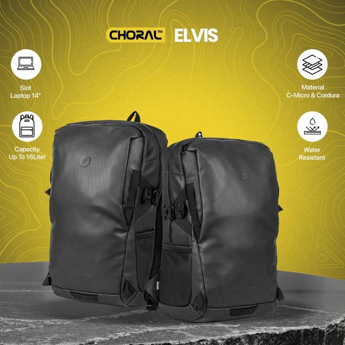Choral Elvis Backpack | Tas Ransel Pria Wanita | Tas Punggung | Tas Travel
