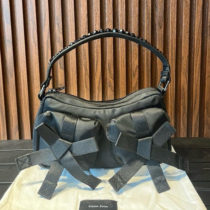 Simone Rocha Bow Shoulder Bag - Black Crystal