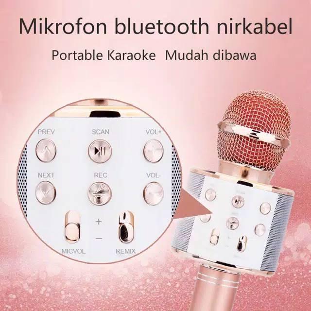 karaoke Mic Bluetooth WS 858 high quality / mic karaoke wireless WS 858 WS858 Portable high quality