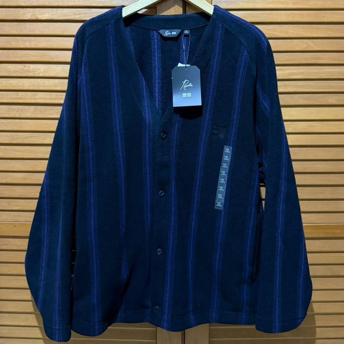 Uniqlo x Needles Fleece Cardigan Black Purple