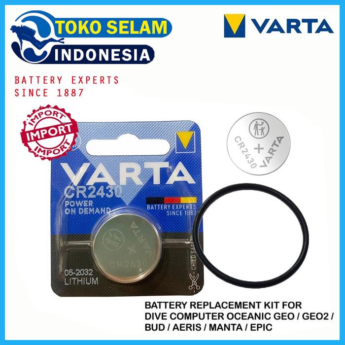 Batteries Battery Replacement Kit Varta CR2430 Oring Dive Comp Computer Oceanic Geo Geo2 Bud Aeris M