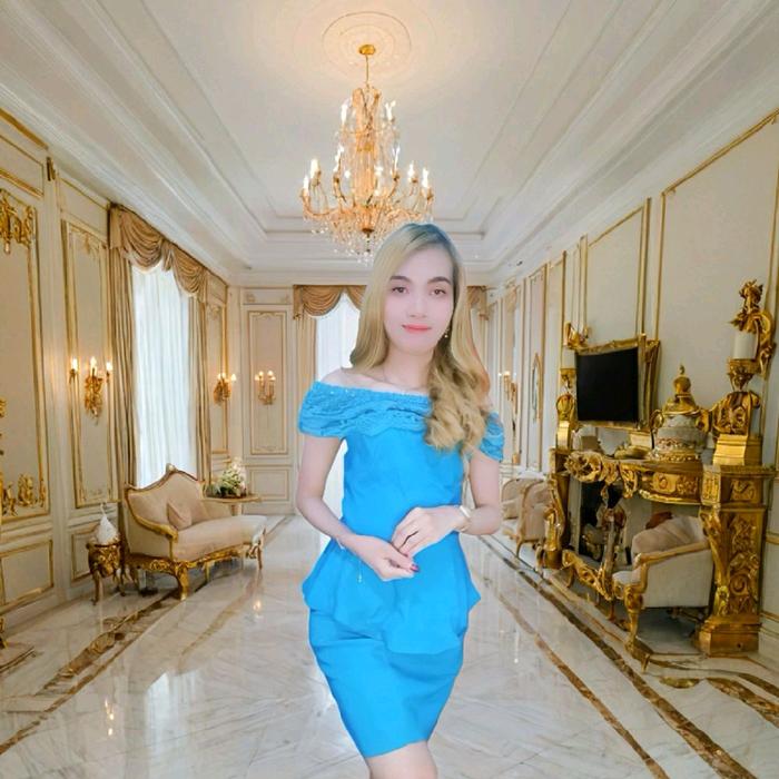 setelan rok & baju penyanyi biru