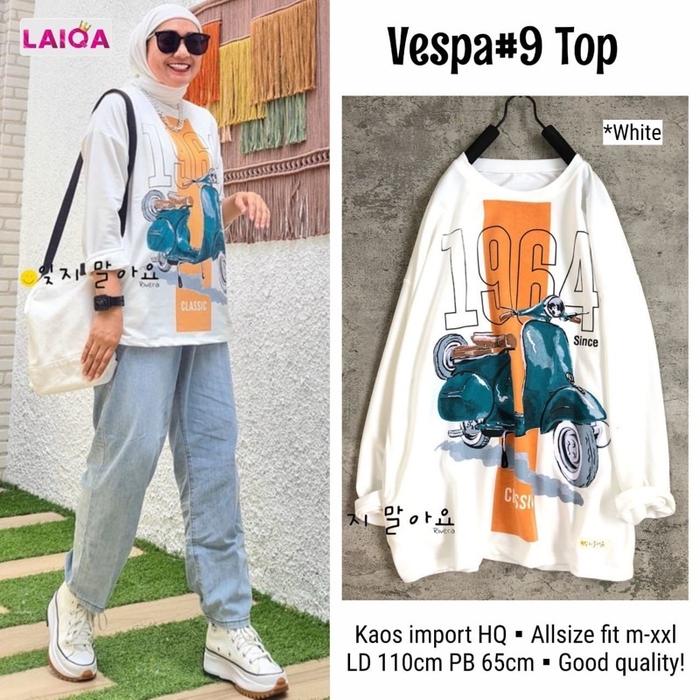 Baju Sweater Oversize Vespa Blouse Top Lengan Panjang | Vespa 1964