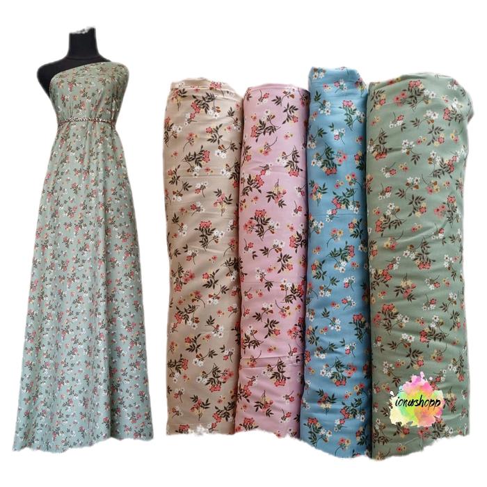 Kain  motif Meteran Bahan shakila motif Gisela - Lebar 150cm - Harga 25rb/Meter - Varian Warna Terse