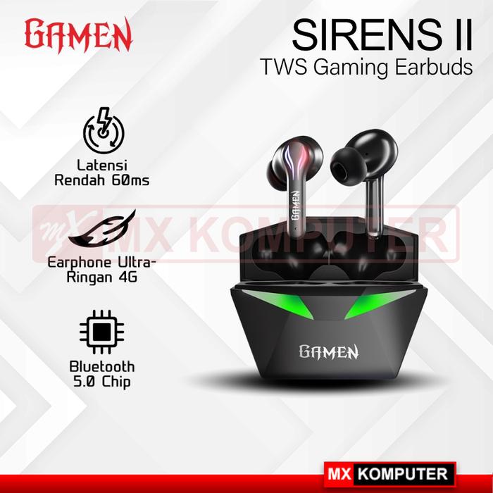 TWS GAMEN Sirens II Headset Earphone TWS Original
