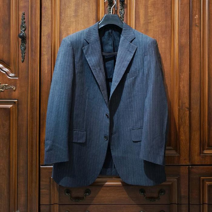 MAESTRO Ermenegildo Zegna Suit Jacket in Grey Stripe Jas Blazer Jaket Pria