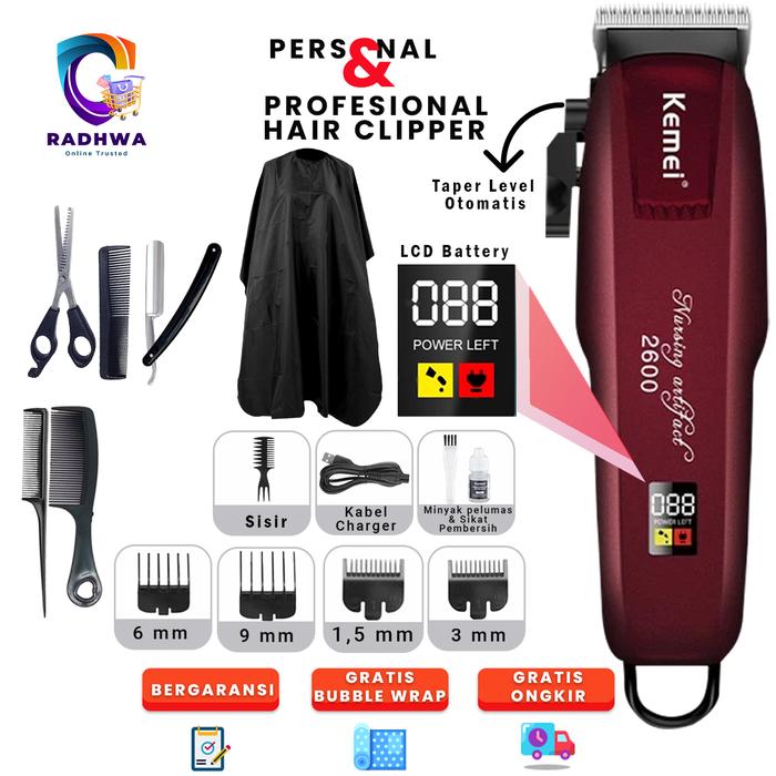 Mesin Cukur Rambut Kemei KM-PG2600 Original Alat Cukur Elektrik