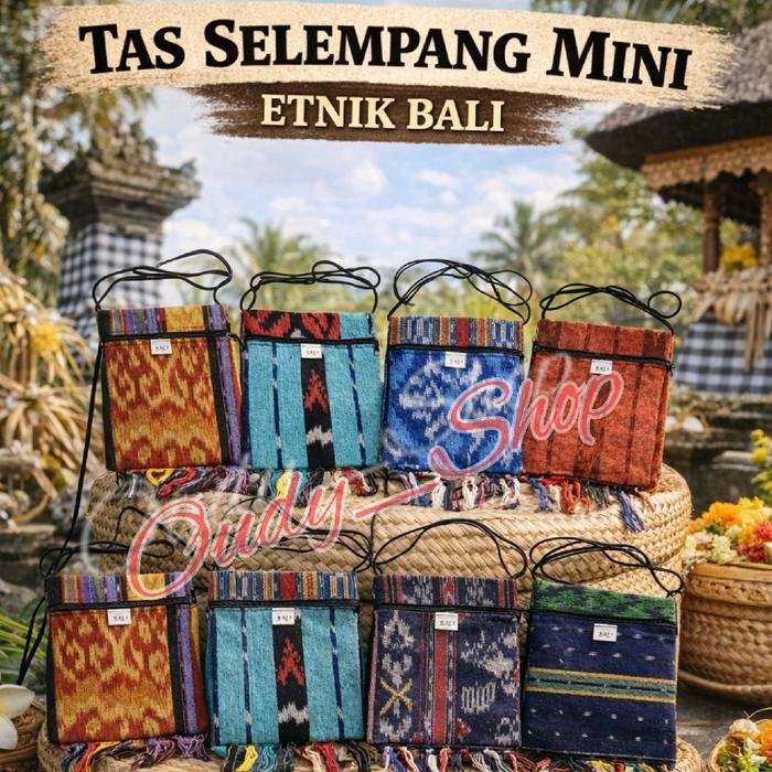 Tas Slempang Selempang Tenun Mini Etnik Asli Bali Oleh-Oleh Souvenir Khas Bali Tas Passport Slingbag