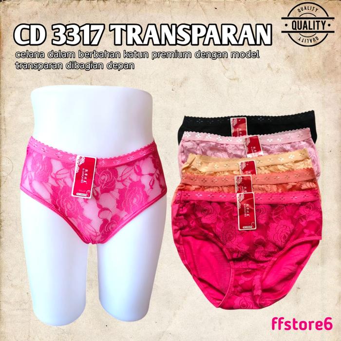 12PCS CD WANITA RENDA FULL KATUN  TRANSPARAN - DALAMAN WANITA KEKINIAN 2023