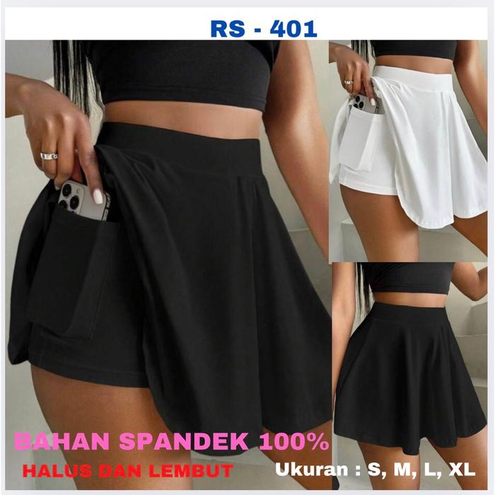 ROK CELANA SKIRT SKORT PADEL TENIS (RS-401) ROK OLAHRAGA SPANDEK MODEL KOREAN