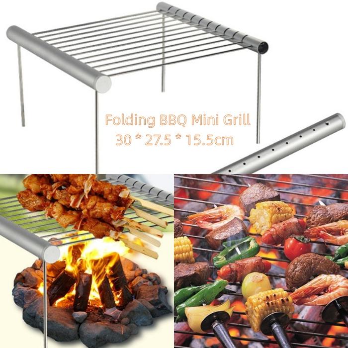 Portable BBQ Grill Cooking Stainless Steel BBQ Grill Folding BBQ Mini Grill Barbecue Accessories Fo