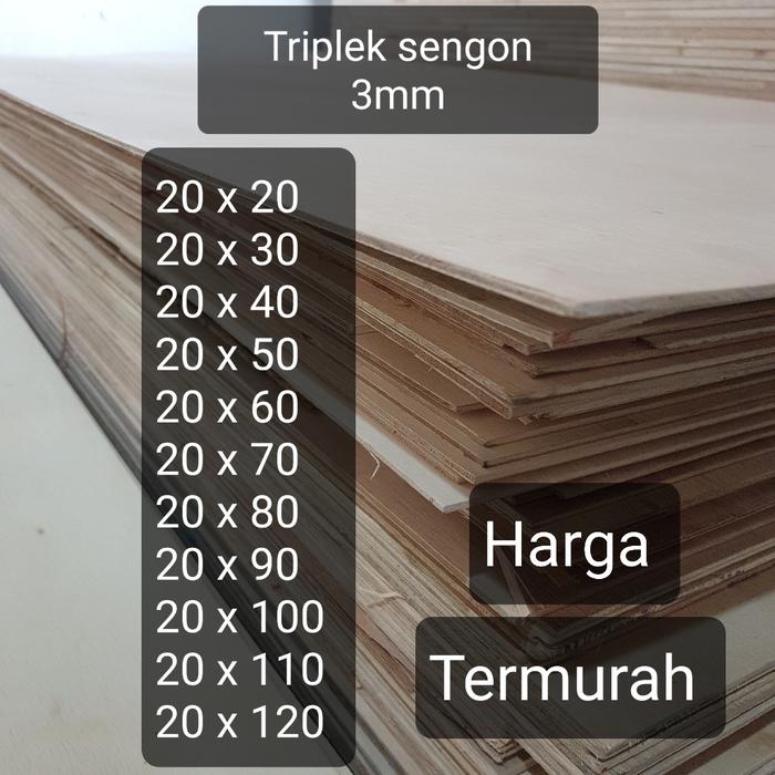 Triplek custom sengon 3mm plywood multiplek halus 2 sisi lebar 20 cm