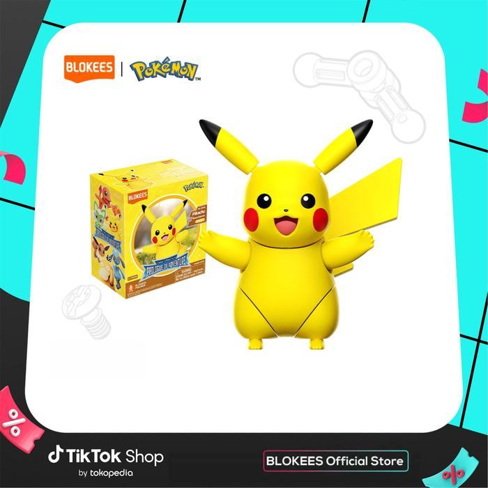 Blokees Pokemon Classic Edition CV-S 01 Pikachu Mainan Figur Aksi Blokees Model kits Karakter Charma