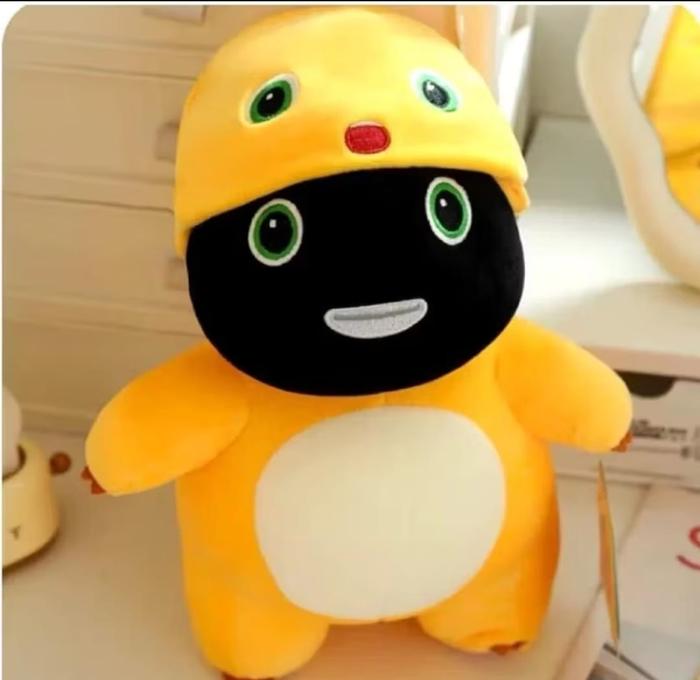 Boneka Dino Nalong Kuning Kupluk Hitam Jumbo Mewah Desain Unik Nailong Gosong 60cm & 40cm