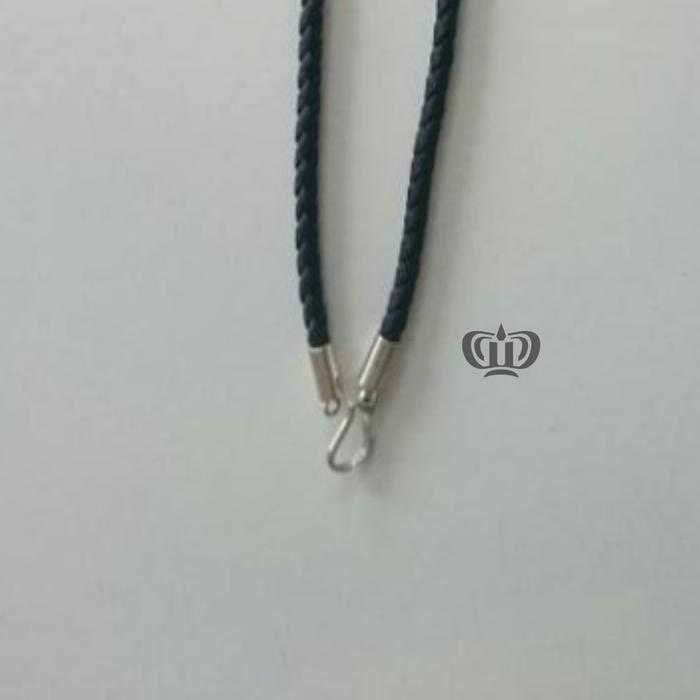 kalung kulit dan perak asli 45cm